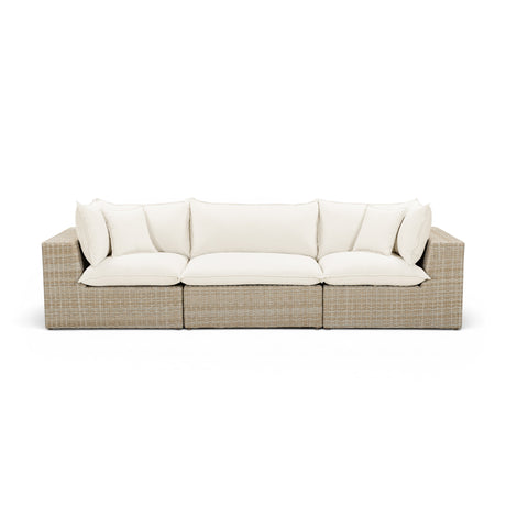 Cali 120" Performance Fabric & Wicker Outdoor Sofa by TOV Furniture at Eve Furniture