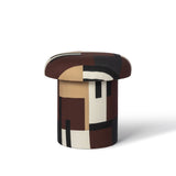 Lucy Mud Brown Abstract Print Mushroom Accent Stool by TOV Furniture at Eve Furniture