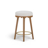 Oodle Cream Performance Vegan Mohair Light Walnut Counter Stool by TOV Furniture at Eve Furniture