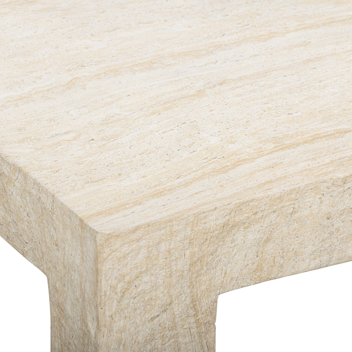 Roxanne 46" Faux Travertine Indoor/Outdoor Concrete Coffee Table by TOV Furniture at Eve Furniture