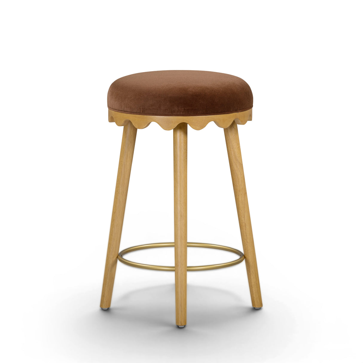 Oodle Bronze Performance Vegan Mohair Natural Counter Stool by TOV Furniture at Eve Furniture