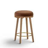 Oodle Bronze Performance Vegan Mohair Light Walnut Counter Stool by TOV Furniture at Eve Furniture