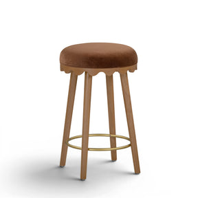 Oodle Bronze Performance Vegan Mohair Light Walnut Counter Stool by TOV Furniture at Eve Furniture
