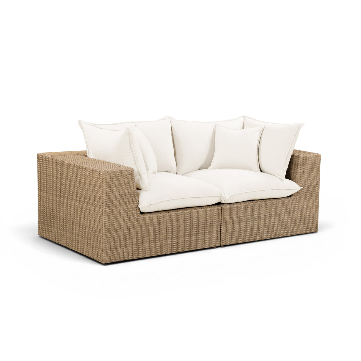 Cali 80" Performance Fabric & Wicker Outdoor Loveseat by TOV Furniture at Eve Furniture