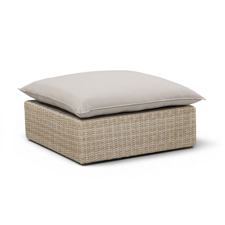 Cali Performance Fabric & Wicker Outdoor Ottoman by TOV Furniture at Eve Furniture