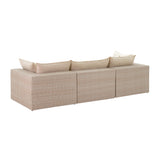 Cali 120" Performance Fabric & Wicker Outdoor Sofa by TOV Furniture at Eve Furniture