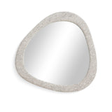 Klaryss 32"X25" Neutral Floral Jacquard Wall Mirror