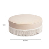 Tassy Tasseled Round Ottoman