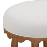 Oodle Cream Performance Vegan Mohair Light Walnut Bar Stool by TOV Furniture at Eve Furniture