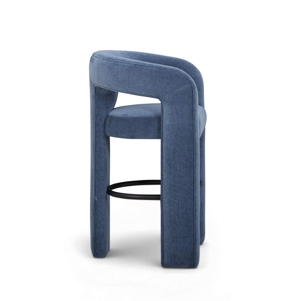 Malone Denim Blue Performance Fabric Bar Stool by TOV Furniture at Eve Furniture