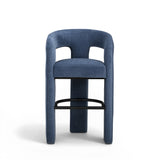 Malone Denim Blue Performance Fabric Bar Stool by TOV Furniture at Eve Furniture