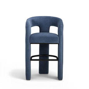 Malone Denim Blue Performance Fabric Bar Stool by TOV Furniture at Eve Furniture