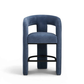 Malone Denim Blue Performance Fabric Counter Stool by TOV Furniture at Eve Furniture