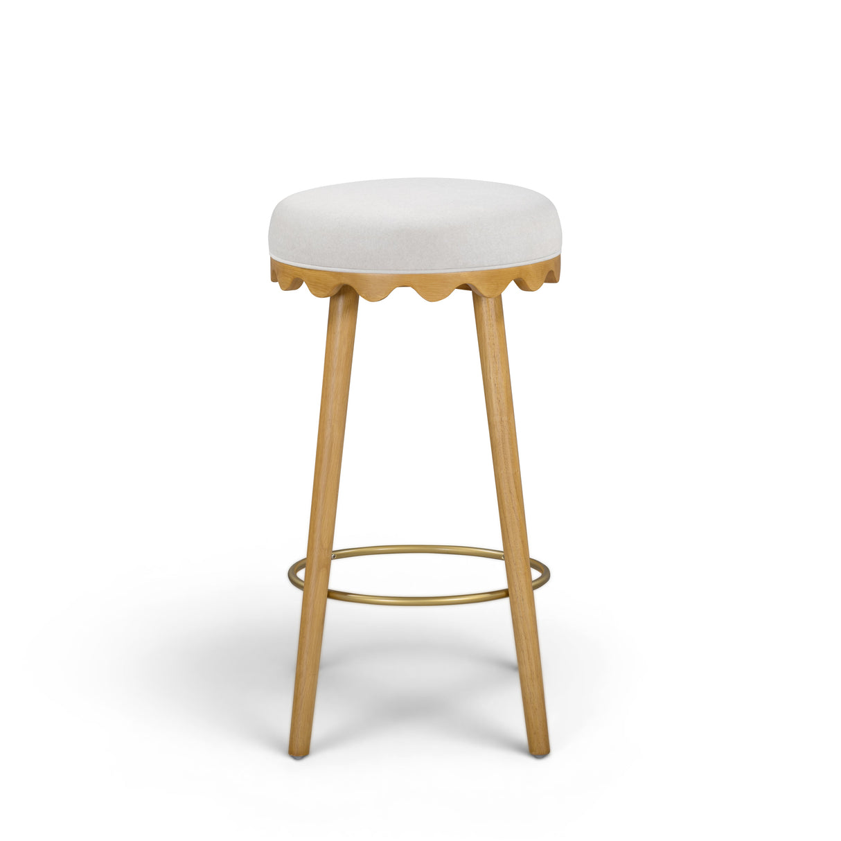 Oodle Cream Performance Vegan Mohair Natural Bar Stool by TOV Furniture at Eve Furniture
