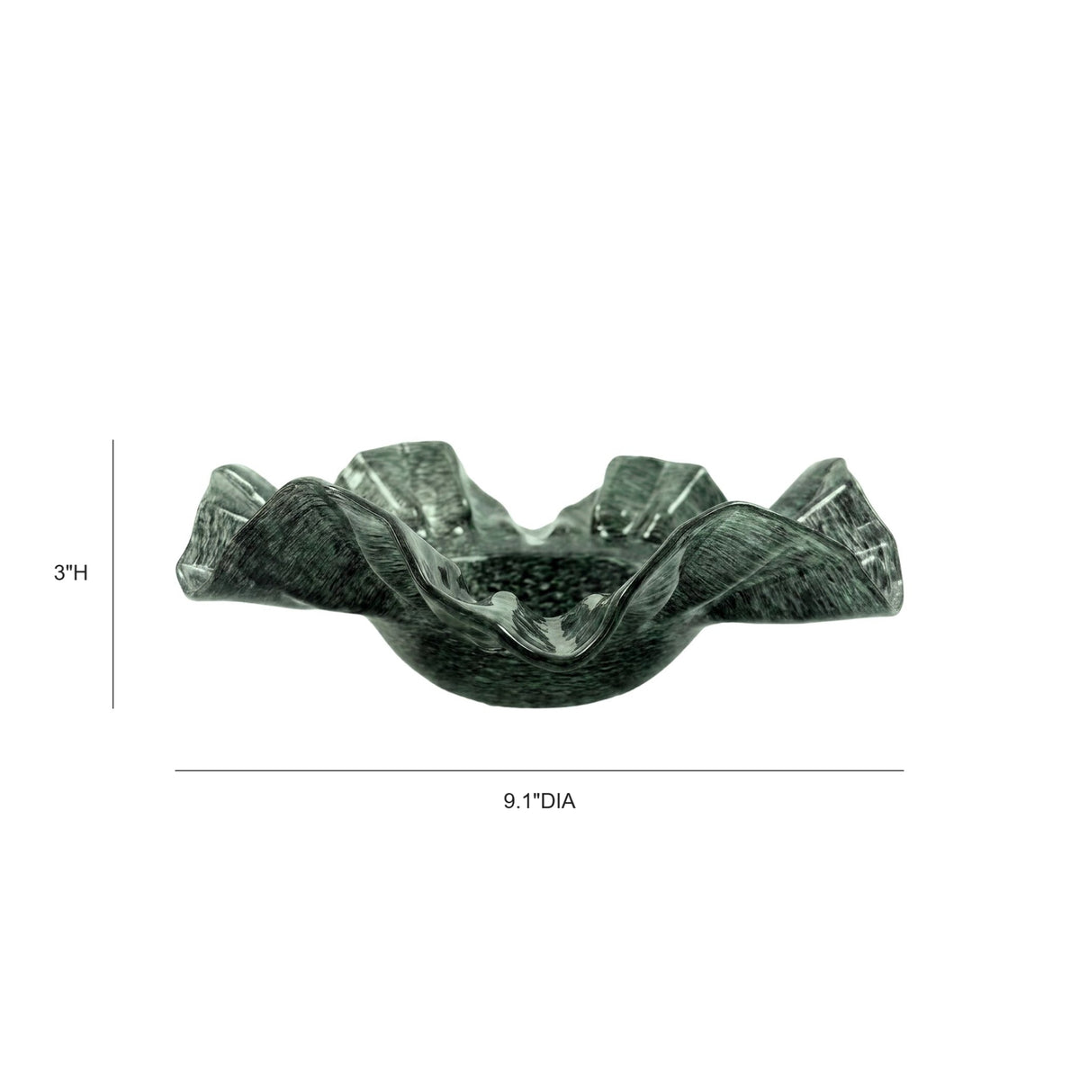 Col Green Glass Bowl (9"-11")