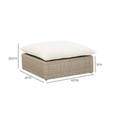 Cali Performance Fabric & Wicker Outdoor Ottoman by TOV Furniture at Eve Furniture