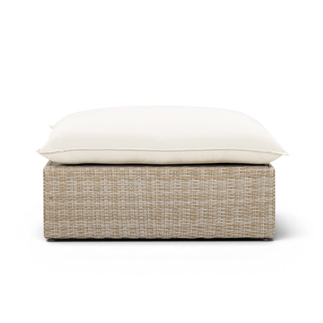 Cali Performance Fabric & Wicker Outdoor Ottoman by TOV Furniture at Eve Furniture