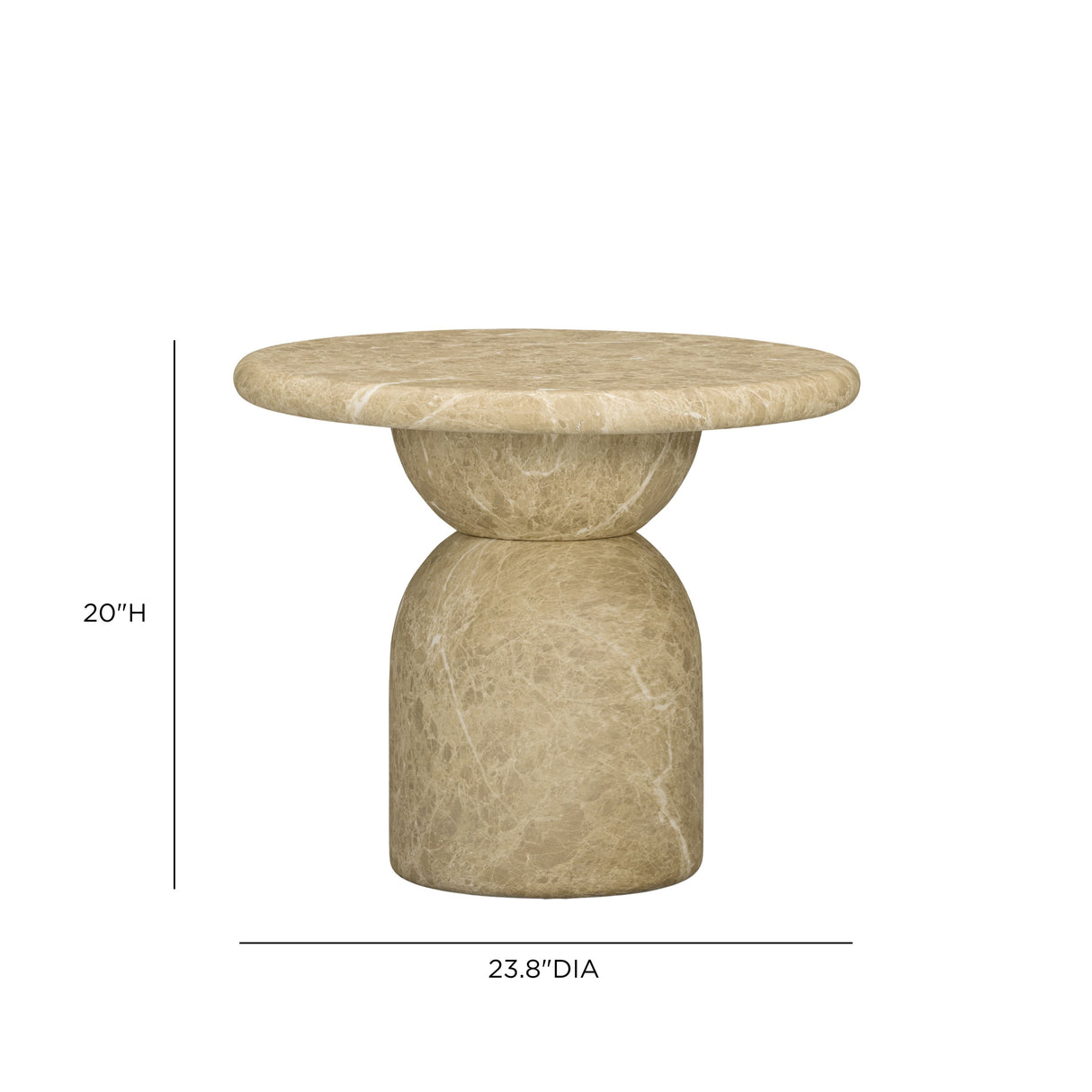 Cynthia Light Emperador Faux Marble Indoor/Outdoor Side Table by TOV Furniture at Eve Furniture