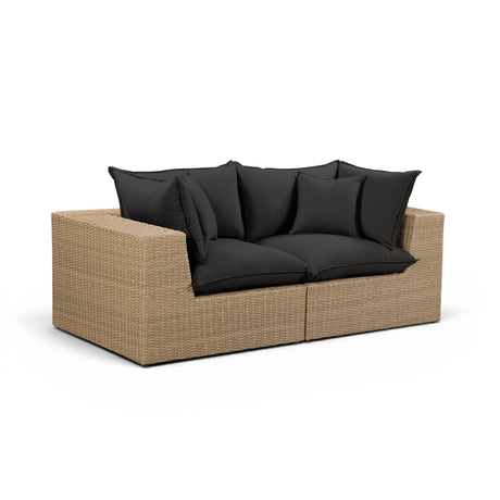 Cali 80" Performance Fabric & Wicker Outdoor Loveseat by TOV Furniture at Eve Furniture