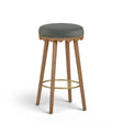 Oodle Green Performance Vegan Mohair Light Walnut Bar Stool by TOV Furniture at Eve Furniture