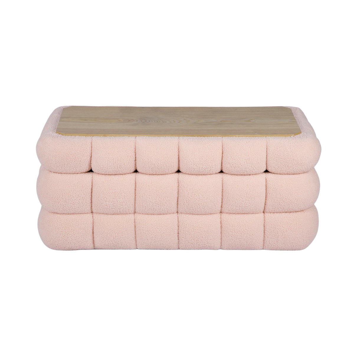 Anita 39" Faux Shearling Storage Bench With Reversible Tray Top