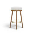 Oodle Cream Performance Vegan Mohair Light Walnut Bar Stool by TOV Furniture at Eve Furniture