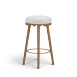 Oodle Cream Performance Vegan Mohair Light Walnut Bar Stool by TOV Furniture at Eve Furniture