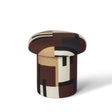 Lucy Mud Brown Abstract Print Mushroom Accent Stool by TOV Furniture at Eve Furniture