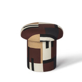 Lucy Mud Brown Abstract Print Mushroom Accent Stool by TOV Furniture at Eve Furniture