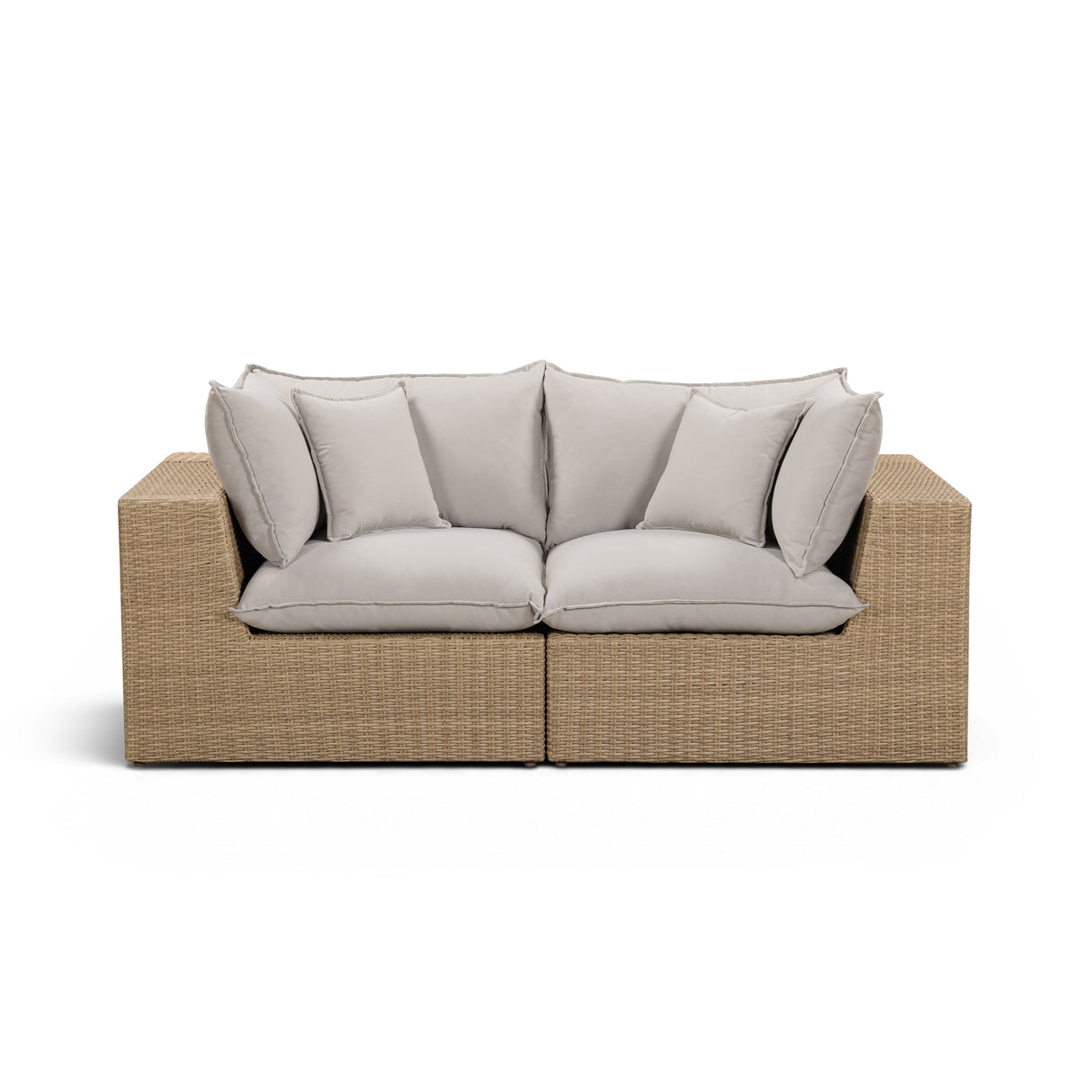 Cali 80" Performance Fabric & Wicker Outdoor Loveseat by TOV Furniture at Eve Furniture