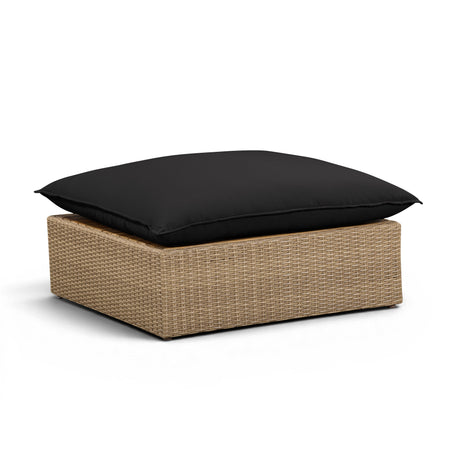 Cali Performance Fabric & Wicker Outdoor Ottoman by TOV Furniture at Eve Furniture