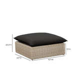 Cali Performance Fabric & Wicker Outdoor Ottoman by TOV Furniture at Eve Furniture