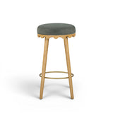 Oodle Green Performance Vegan Mohair Natural Bar Stool by TOV Furniture at Eve Furniture