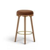 Oodle Bronze Performance Vegan Mohair Light Walnut Bar Stool by TOV Furniture at Eve Furniture