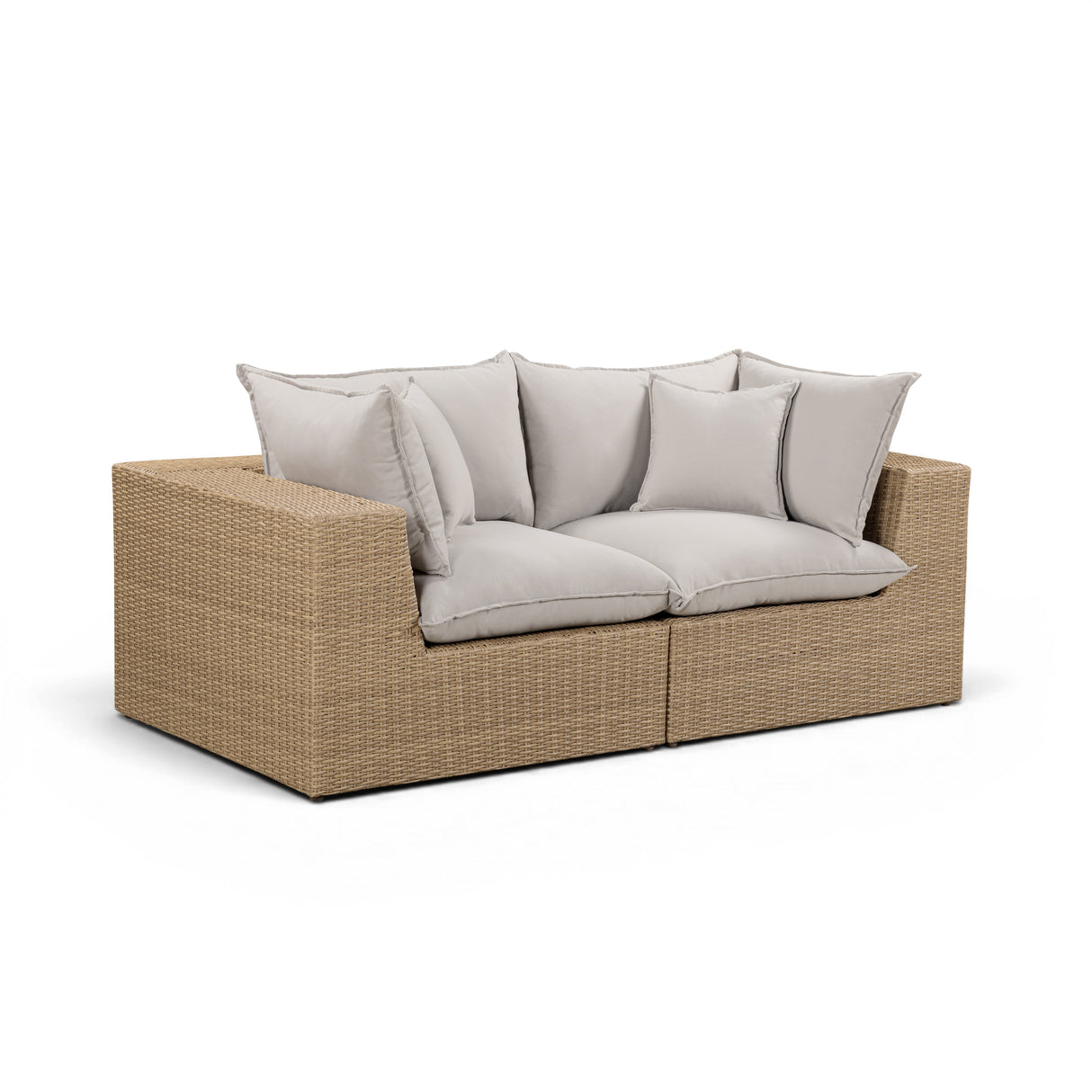 Cali 80" Performance Fabric & Wicker Outdoor Loveseat by TOV Furniture at Eve Furniture