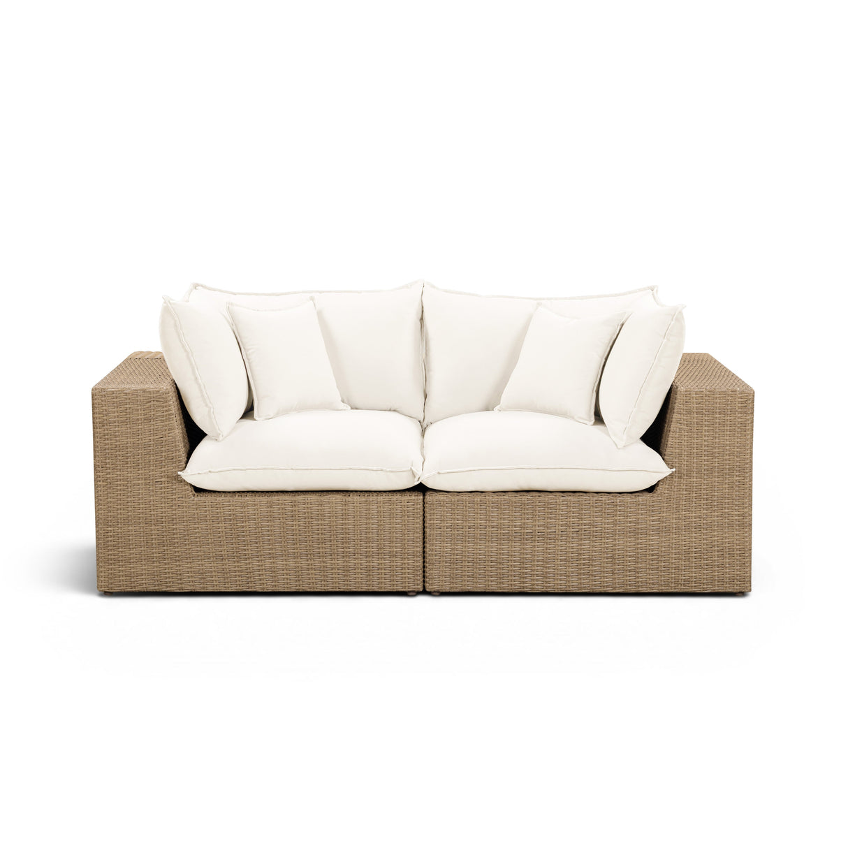 Cali 80" Performance Fabric & Wicker Outdoor Loveseat by TOV Furniture at Eve Furniture