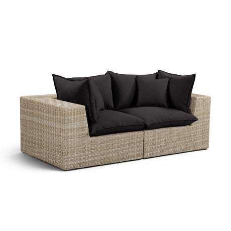 Cali 80" Performance Fabric & Wicker Outdoor Loveseat by TOV Furniture at Eve Furniture