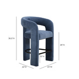 Malone Denim Blue Performance Fabric Counter Stool by TOV Furniture at Eve Furniture