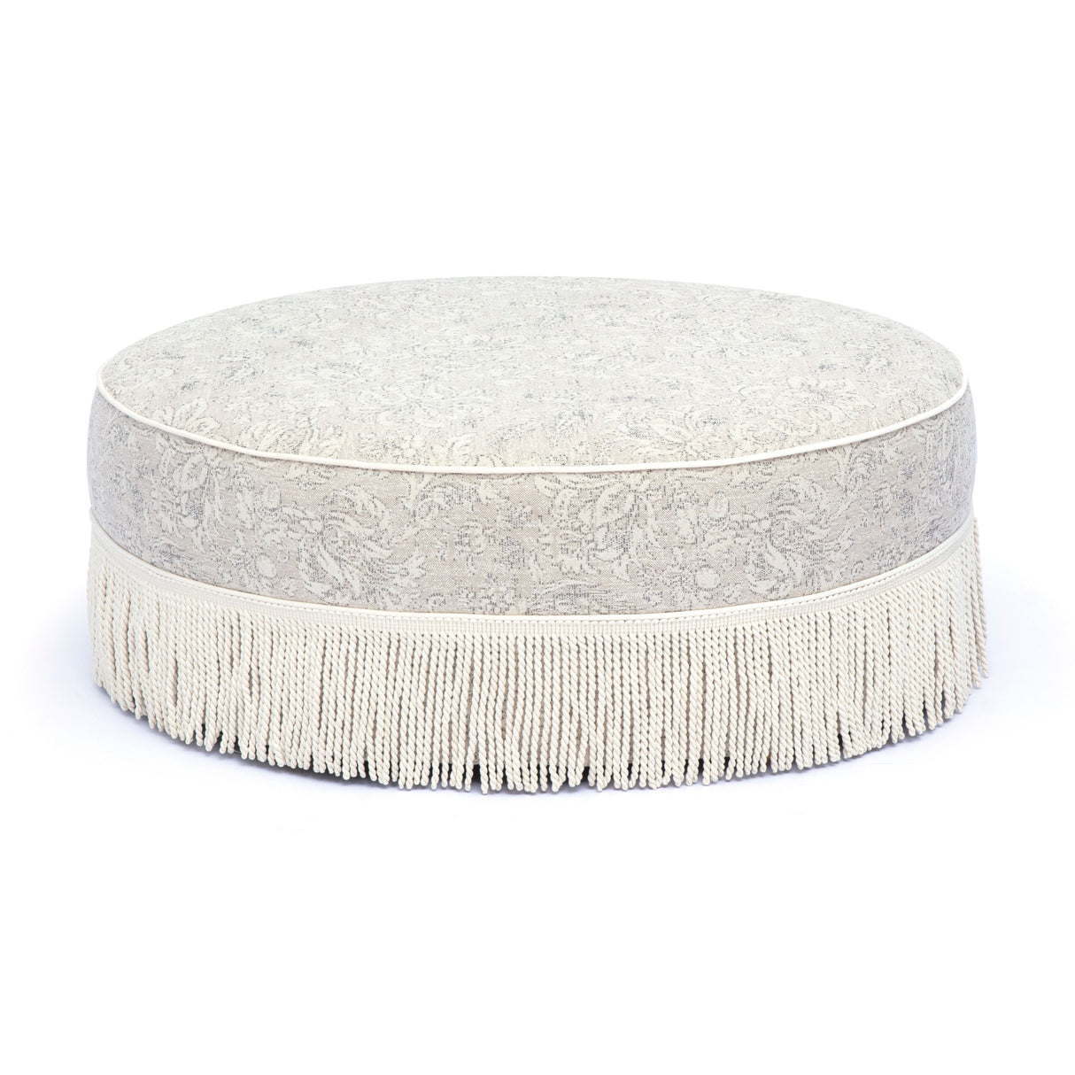Tassy Tasseled Round Ottoman