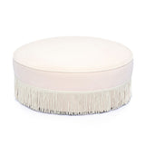 Tassy Tasseled Round Ottoman
