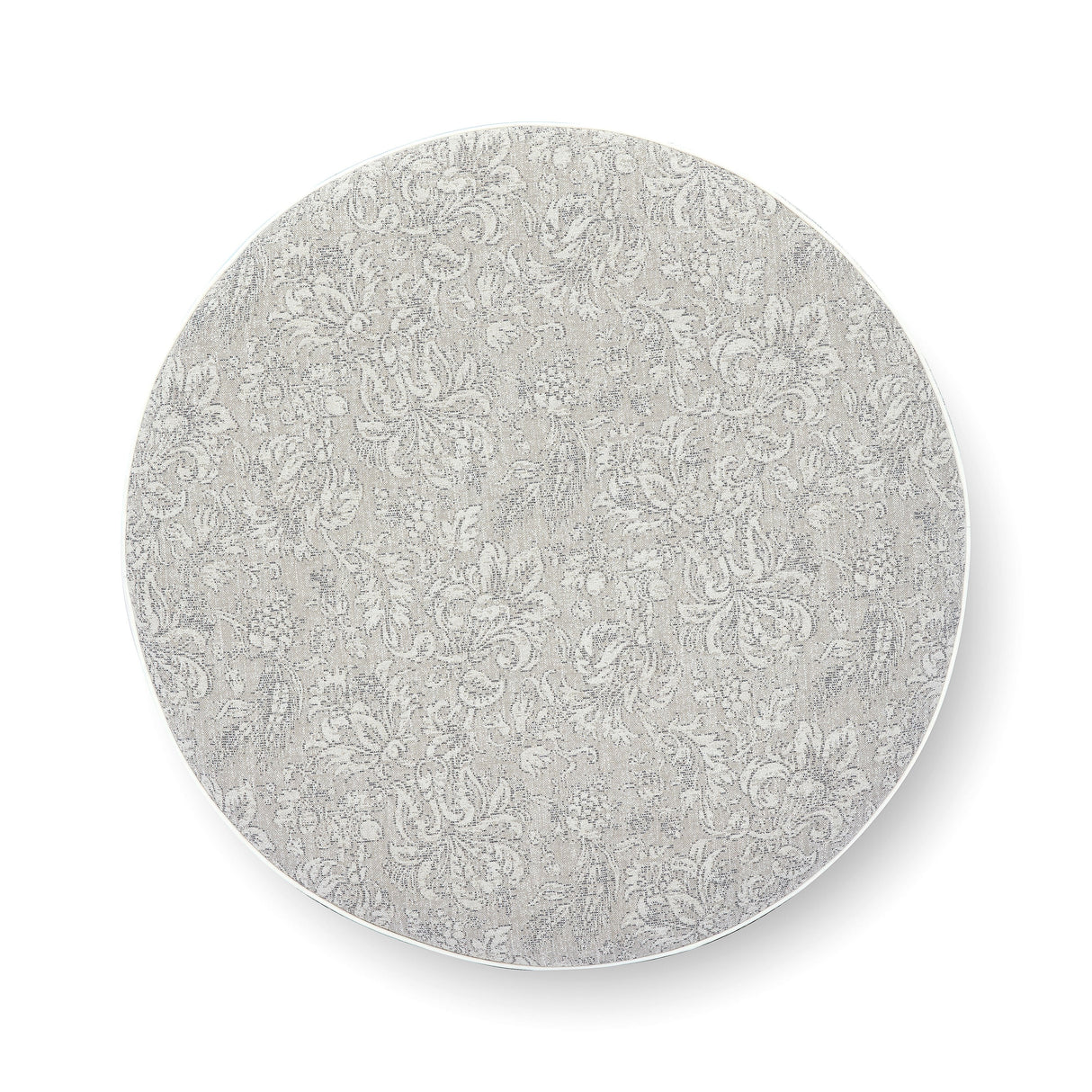Tassy Tasseled Round Ottoman