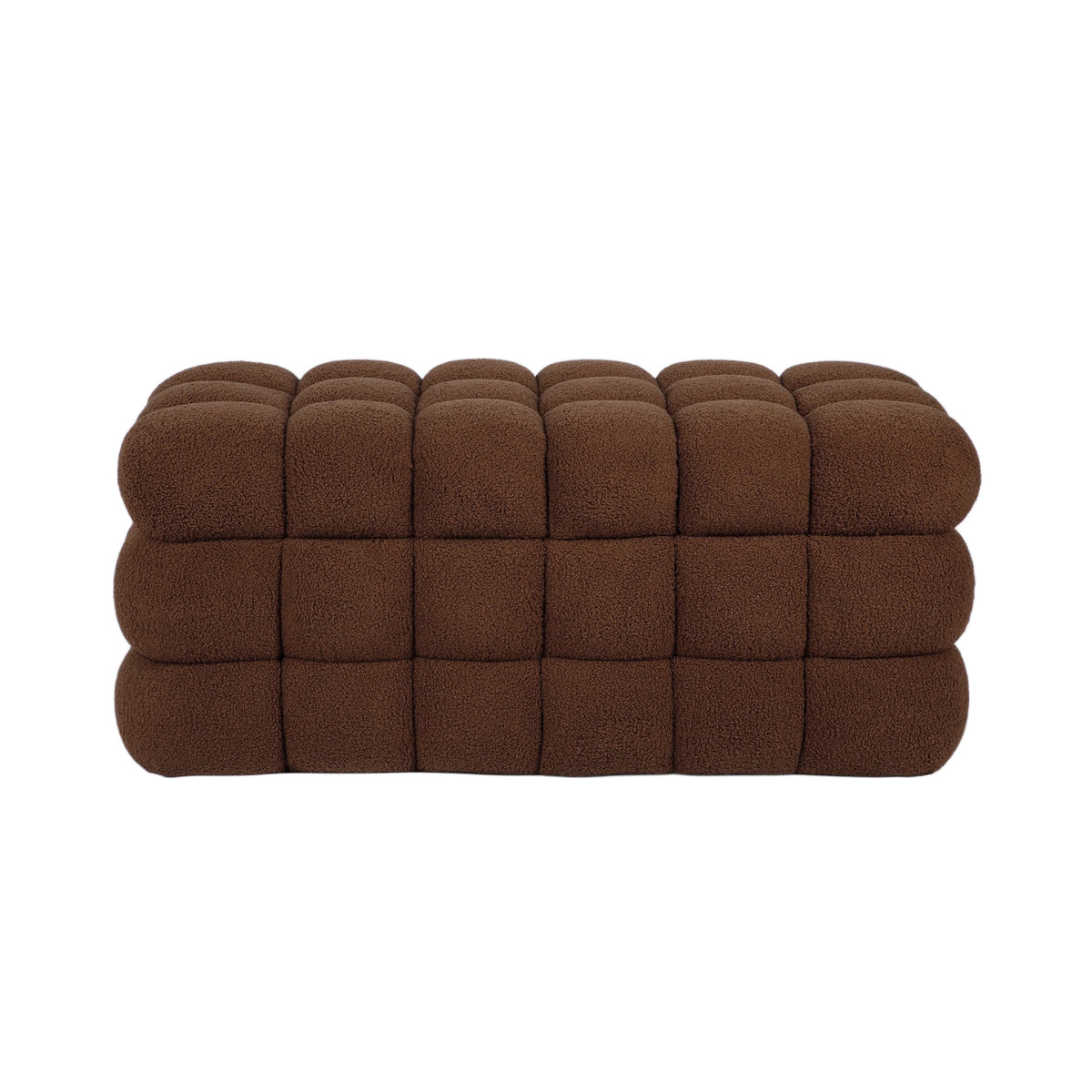 Anita 39" Faux Shearling Storage Bench With Reversible Tray Top