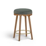 Oodle Green Performance Vegan Mohair Light Walnut Counter Stool by TOV Furniture at Eve Furniture