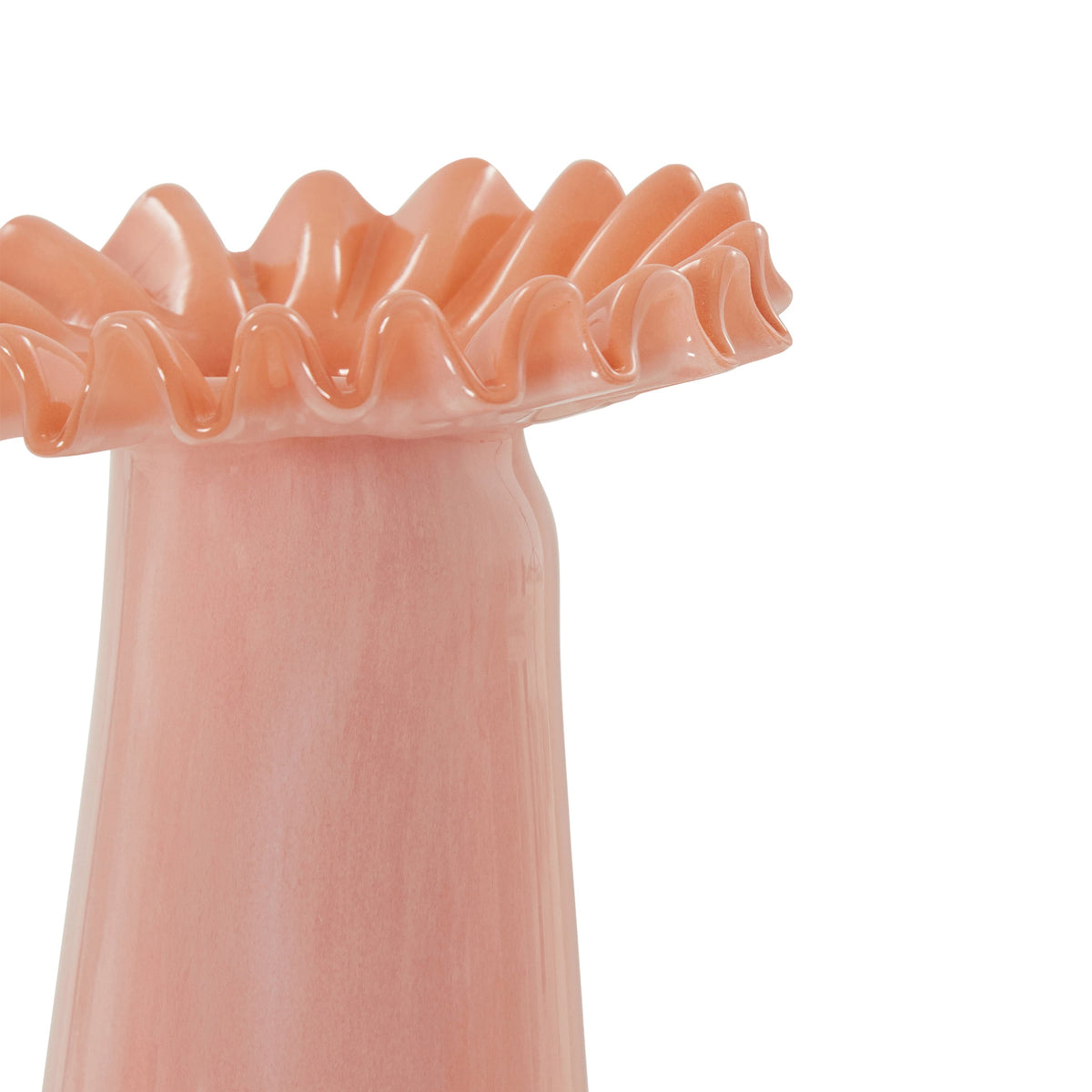 Ruff Ombre Pink Glass Vase
