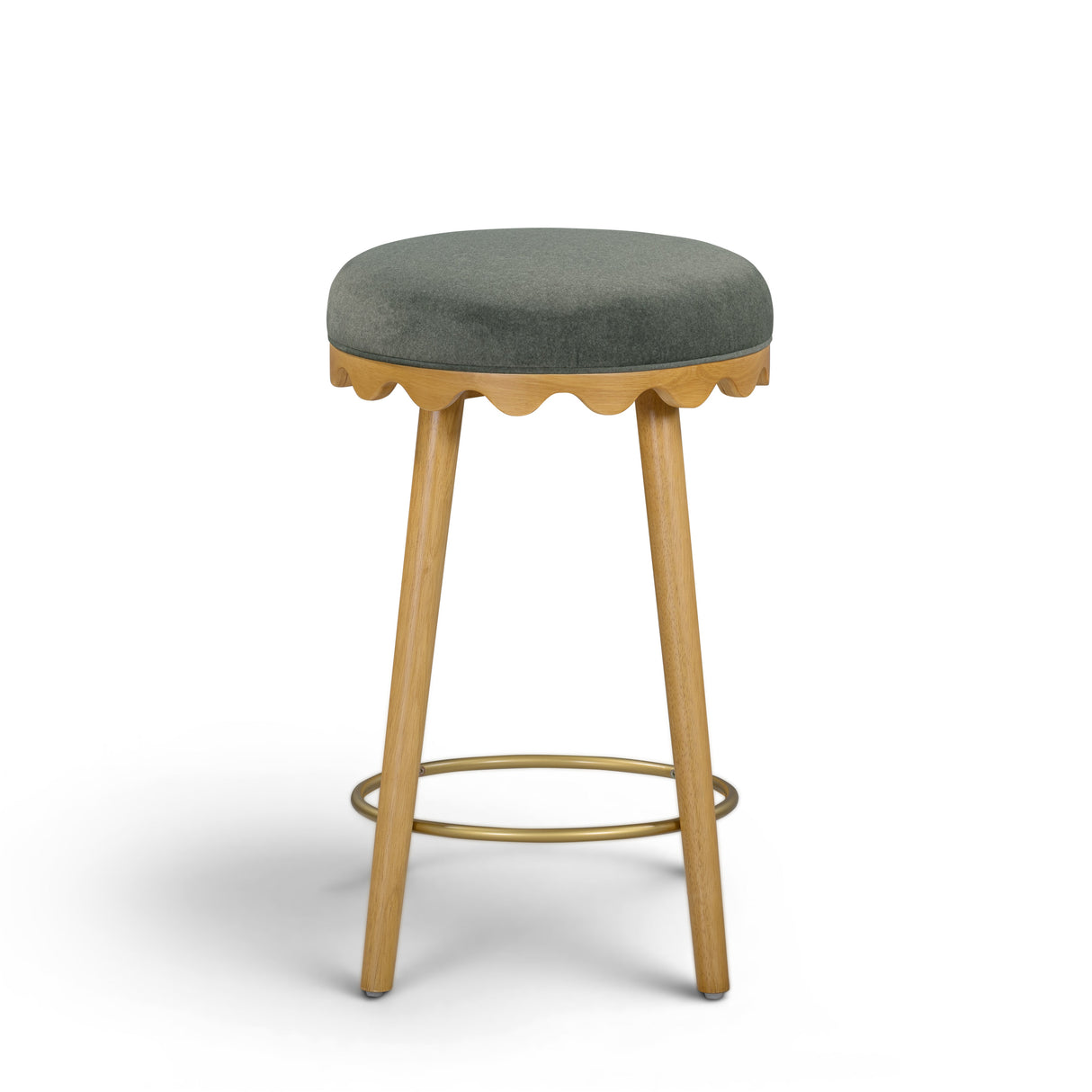 Oodle Green Performance Vegan Mohair Natural Counter Stool by TOV Furniture at Eve Furniture