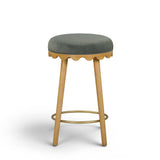 Oodle Green Performance Vegan Mohair Natural Counter Stool by TOV Furniture at Eve Furniture