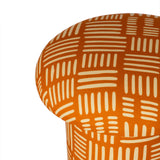 Lucy Rust Orange Tribal Print Mushroom Accent Stool by TOV Furniture at Eve Furniture