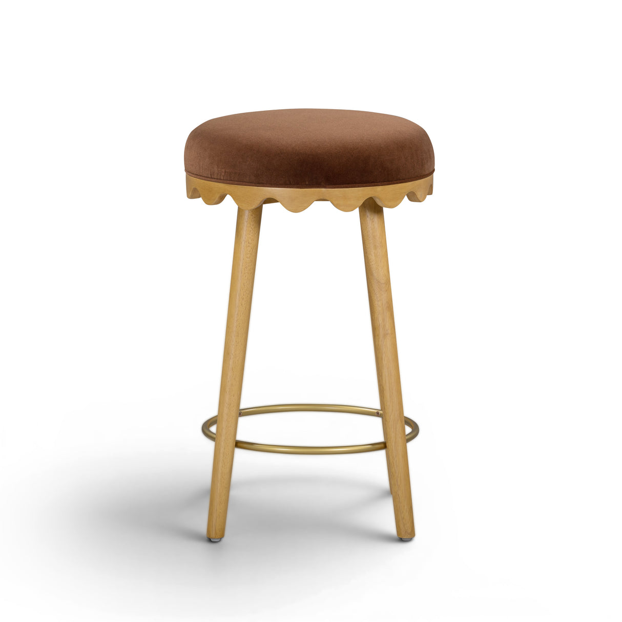 Oodle Bronze Performance Vegan Mohair Natural Counter Stool by TOV Furniture at Eve Furniture
