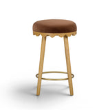 Oodle Bronze Performance Vegan Mohair Natural Counter Stool by TOV Furniture at Eve Furniture
