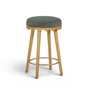 Oodle Green Performance Vegan Mohair Natural Counter Stool by TOV Furniture at Eve Furniture